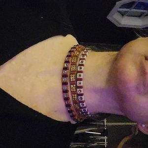 Set of 3 NWOT Roxanne Assoulin jeweled color block chokers